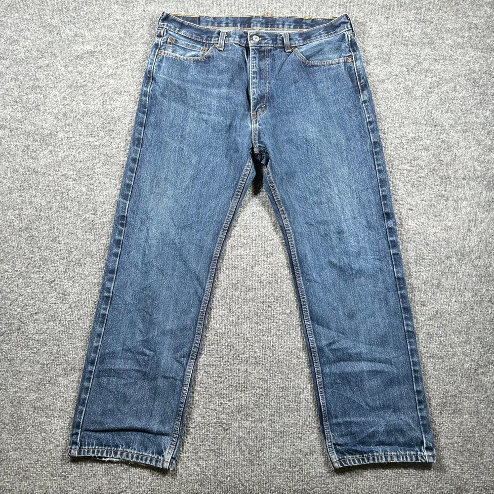 Levi's Jeans Mens Size 38x30 Blue 505 Regular Fit Straight Leg Denim Good